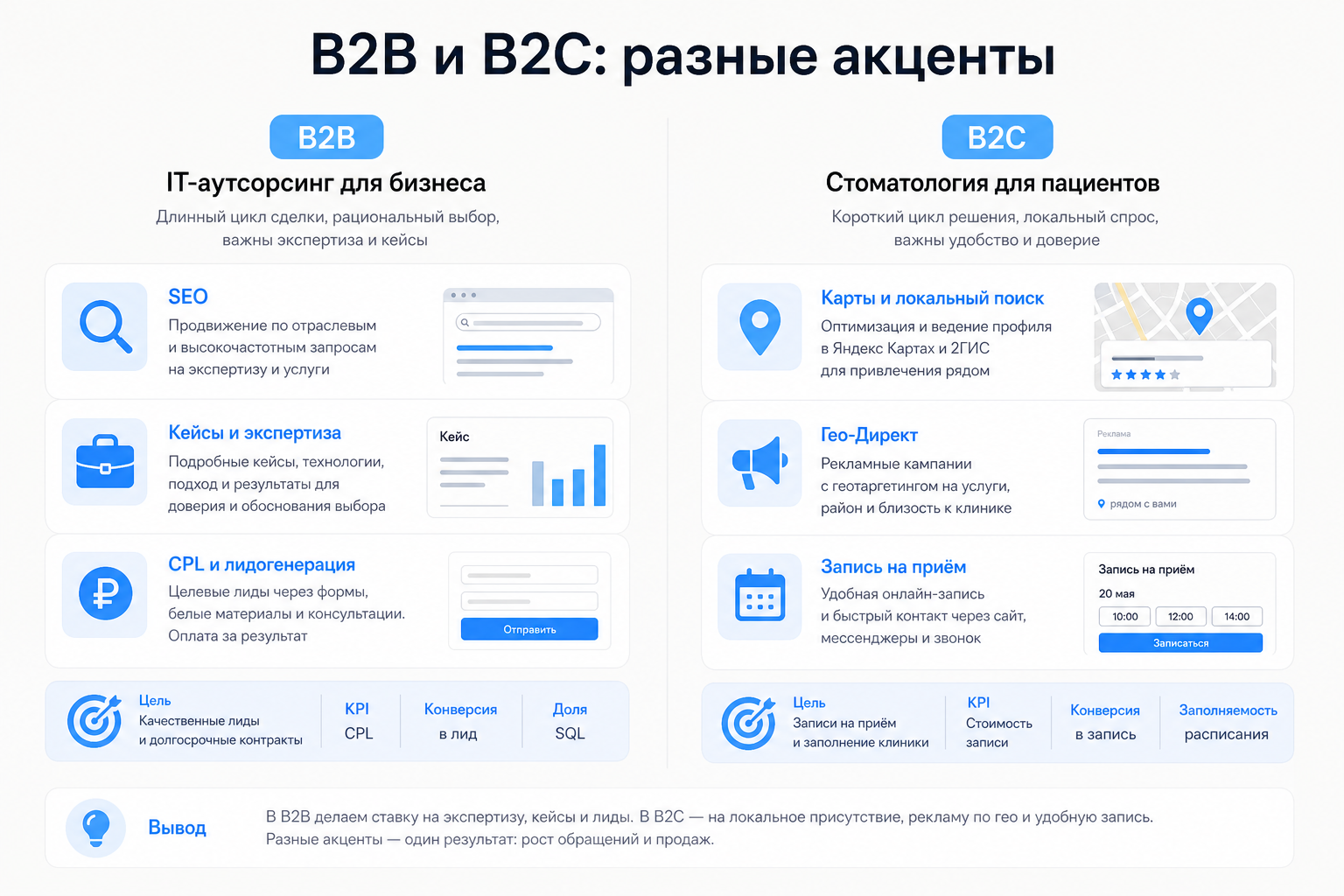 Интернет-маркетинг B2B vs B2C: разные каналы и метрики для услуг