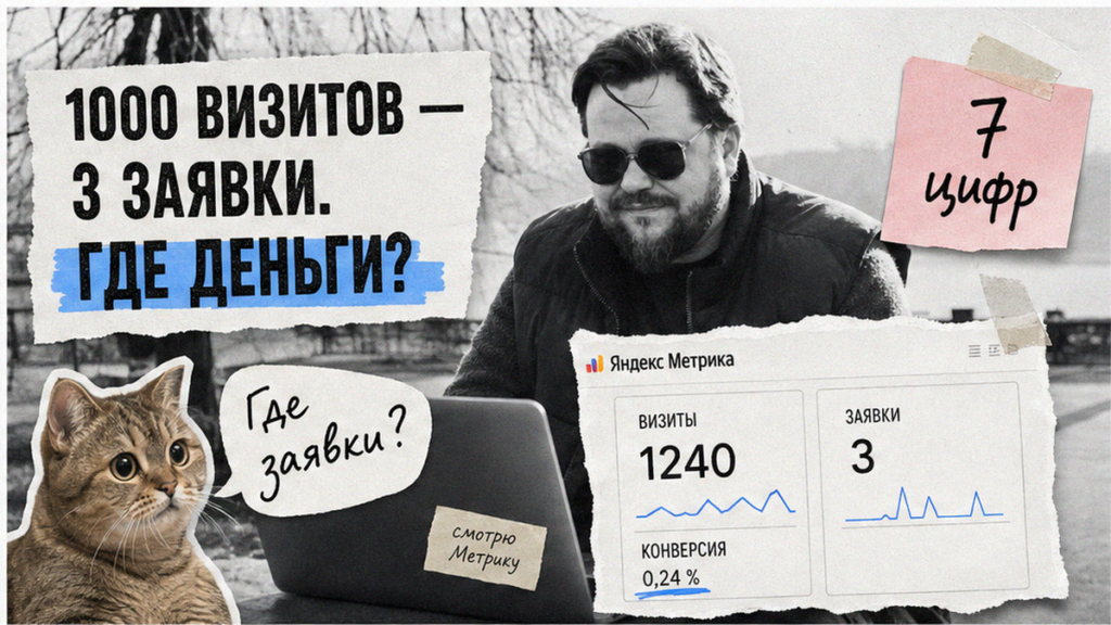 Яндекс Метрика для владельца: дашборд с семью ключевыми цифрами и мем про заявки