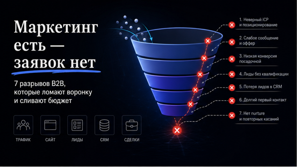 B2B маркетинг: 7 разрывов, когда заявок нет