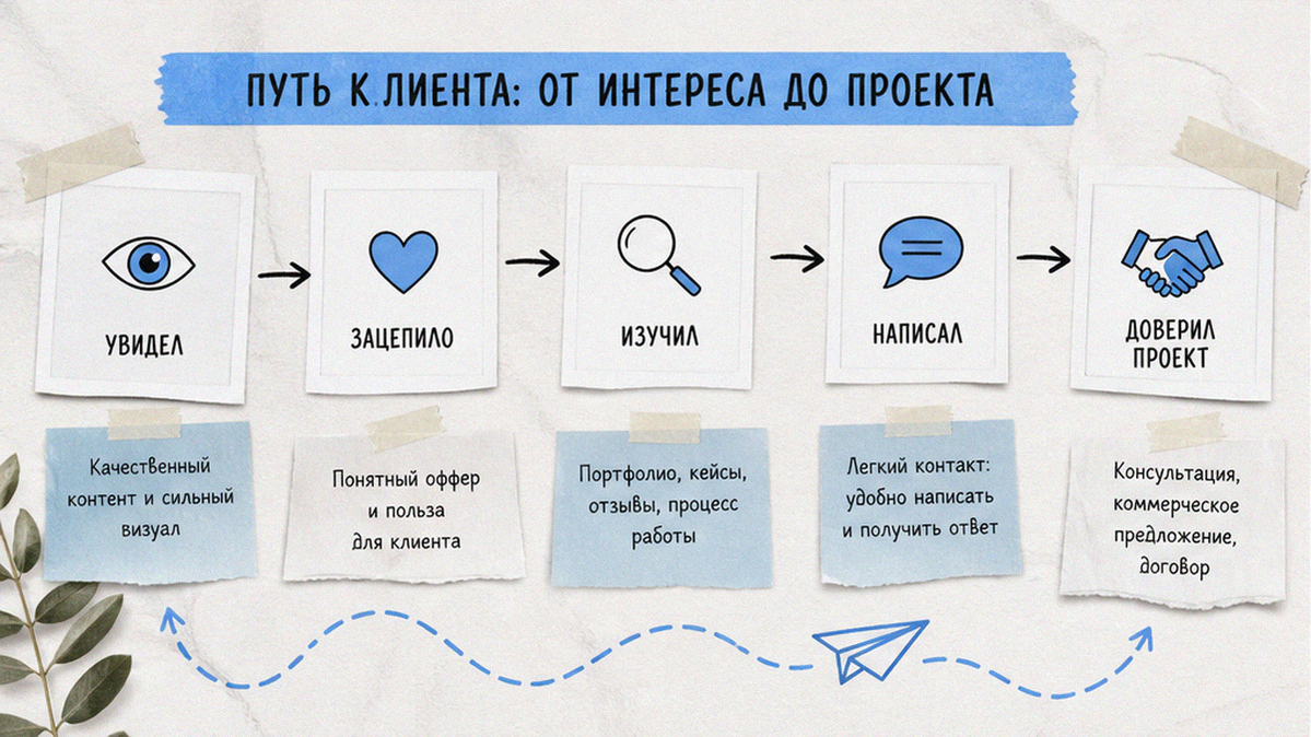 Схема кейса дизайна интерьера с этапами процесса