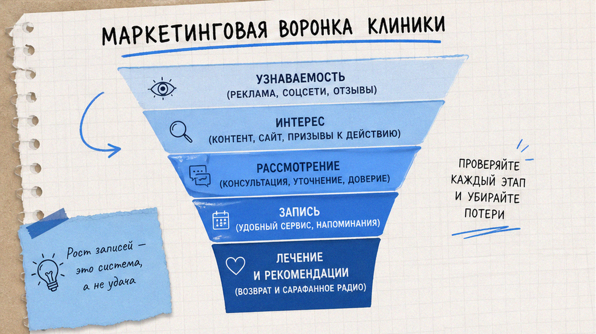 Схема пути записи пациента с телефона за 10 минут