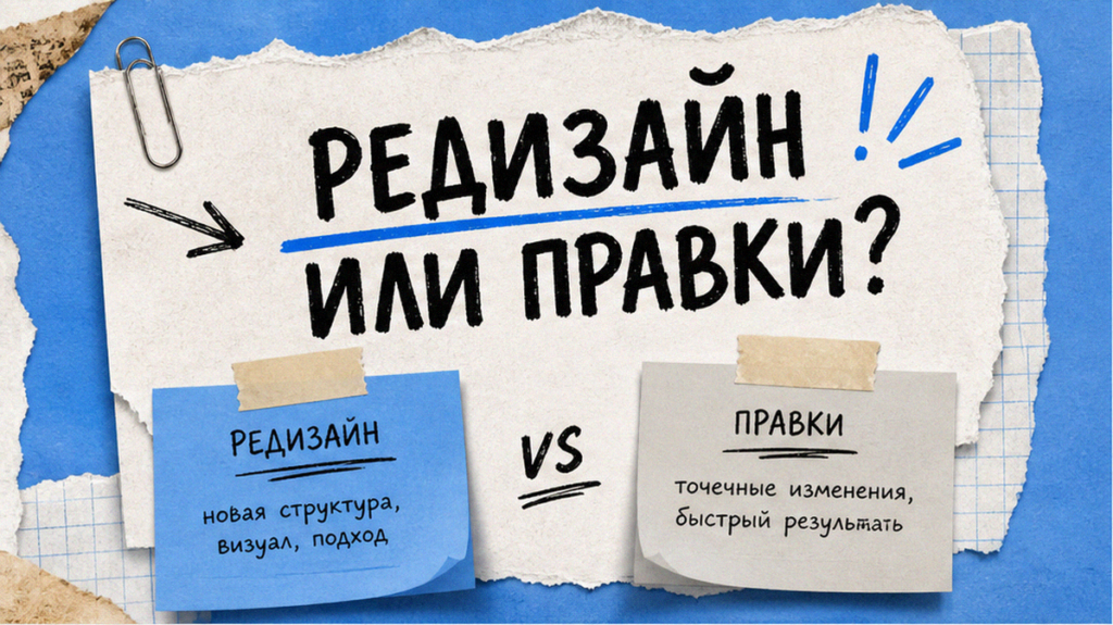 Редизайн сайта или доработка: когда менять всё, а когда точечно